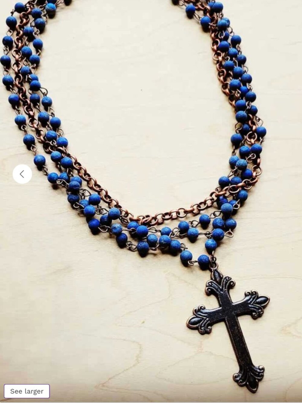 Blue Lapis Cross Necklace